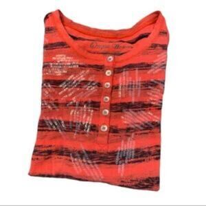 Onque Woman Striped with clear sequins Top Size 1X